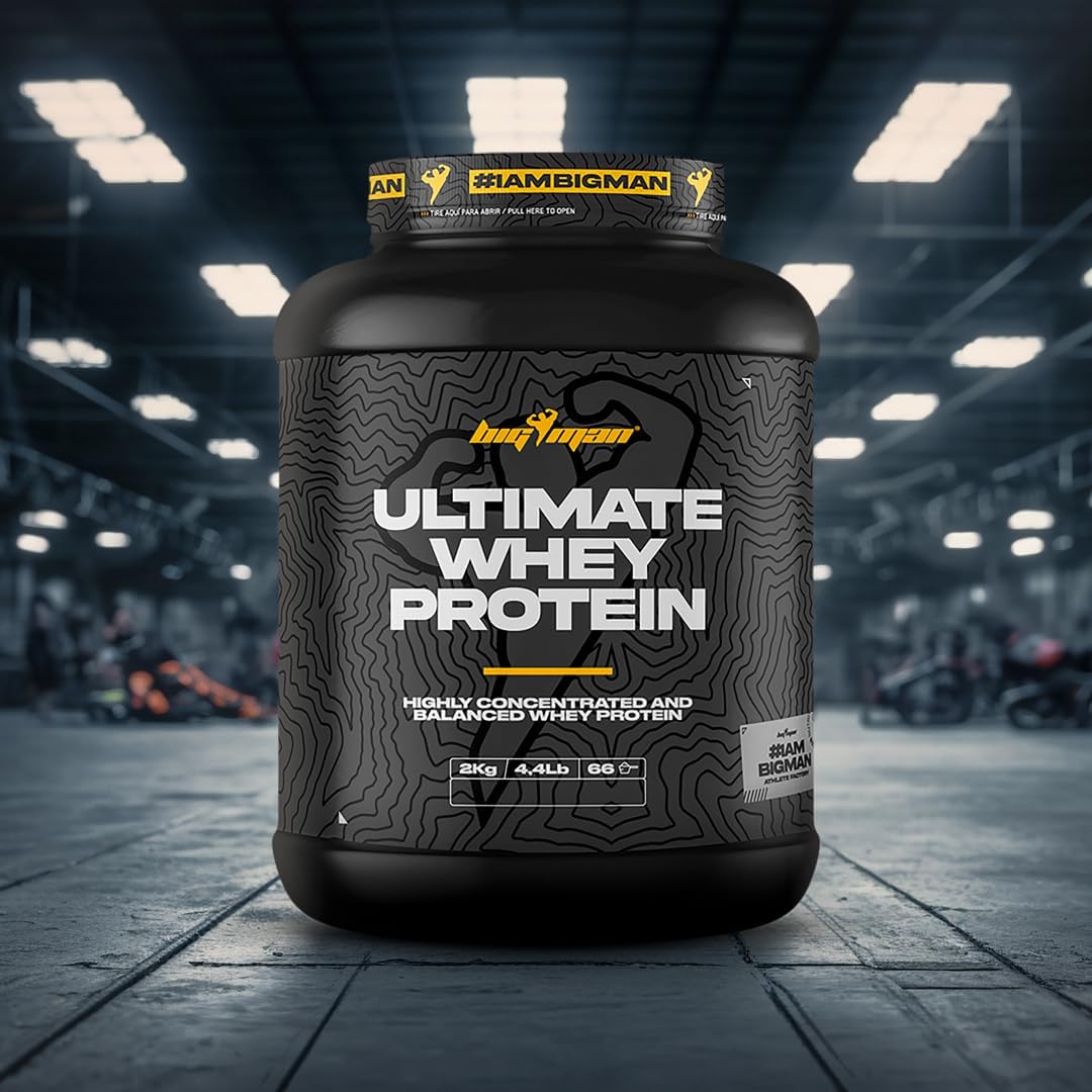 BigMan Ultimate Whey 2kg Fresa Platano | Proteína Concentrada con BCAA y Glutamina