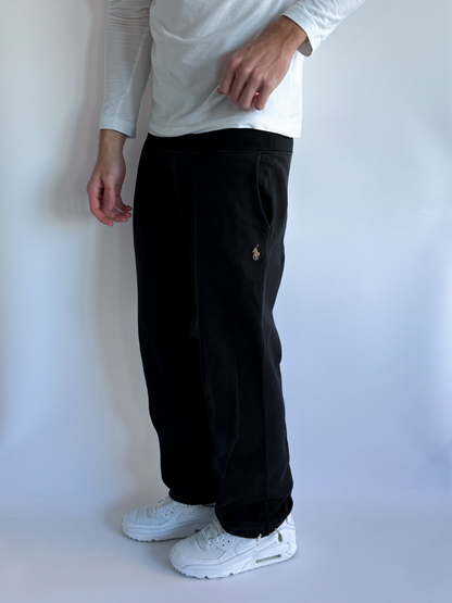 Pantalón Jogger Vintage Polo Ralph Lauren Negro (Logo Amarillo) – Oferta Limitada