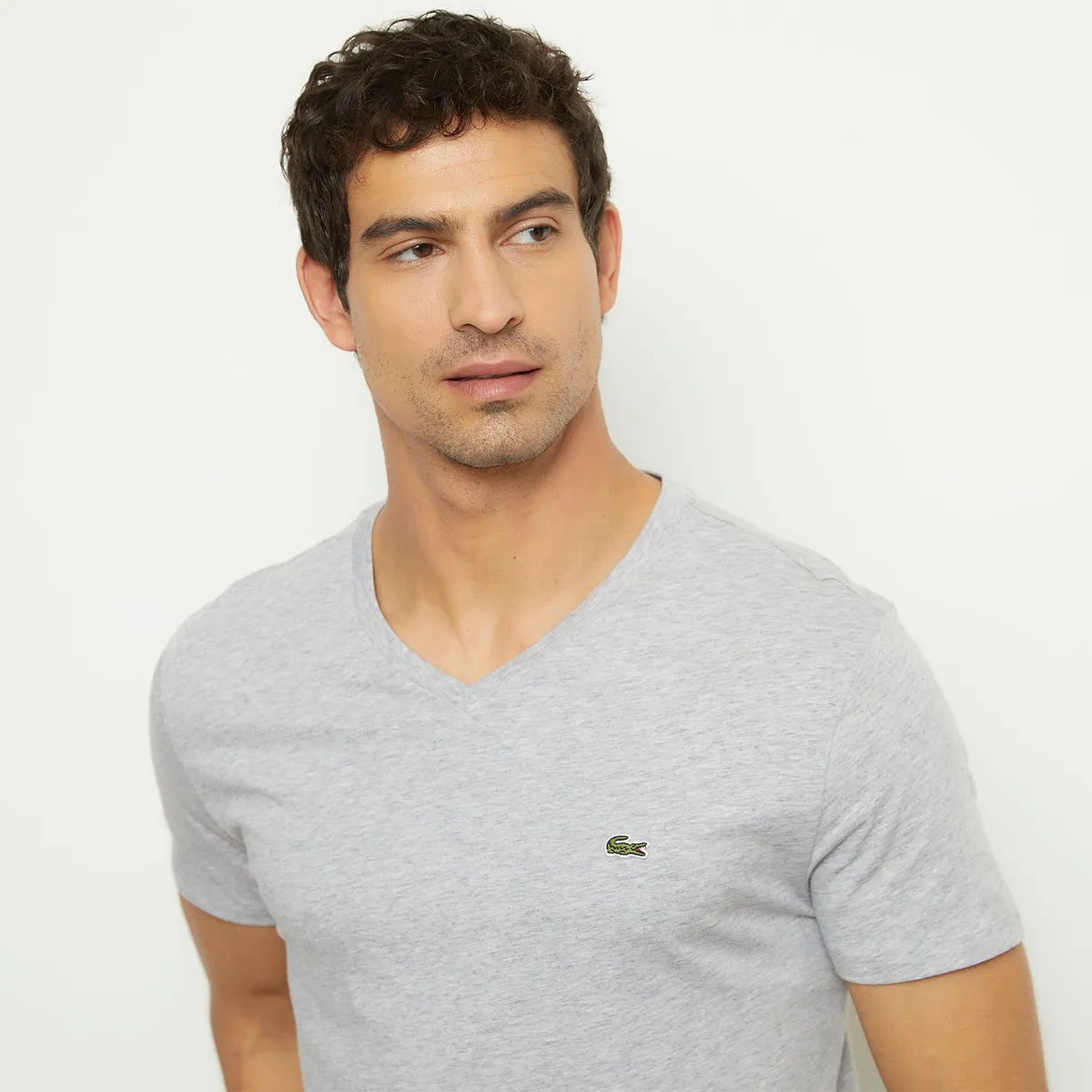 Polera Manga Corta Cuello V Hombre Lacoste