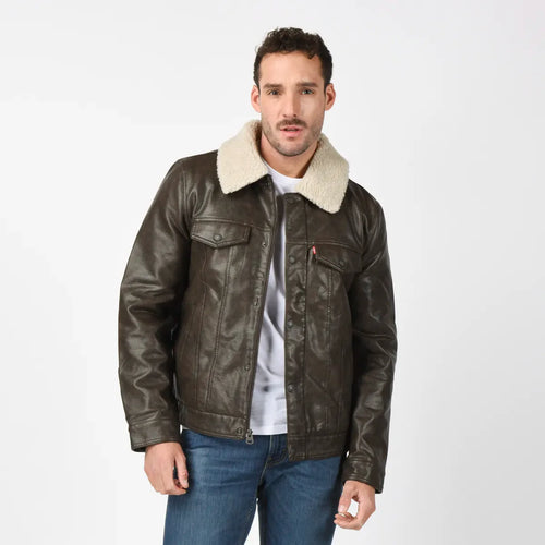 Chaqueta Hombre Sherpa Collar Café Levis