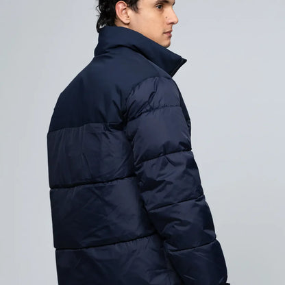 Parka De Cuello Alto Acolchada Con Logo Azul Tommy Hilfiger