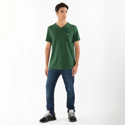 Polera Manga Corta Cuello V Hombre Lacoste