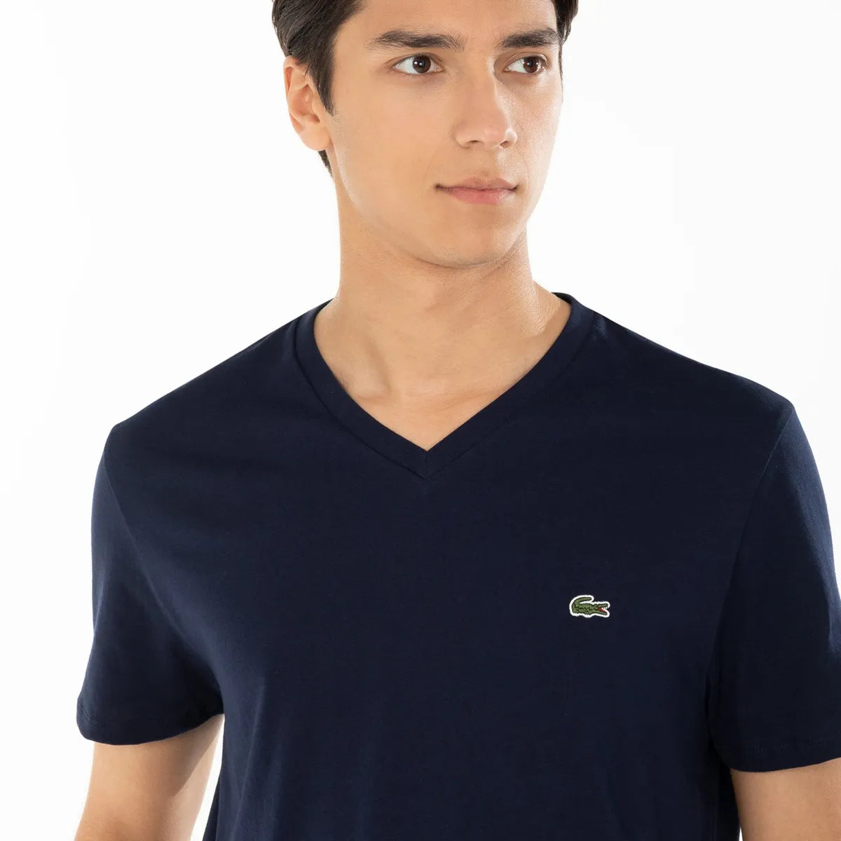 Polera Manga Corta Cuello V Hombre Lacoste