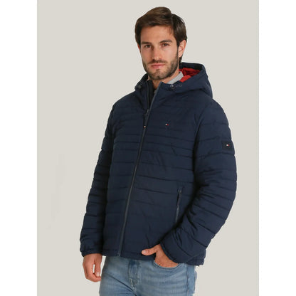 Parka Hoodie Solid Con Cierre Azul Tommy Hilfiger